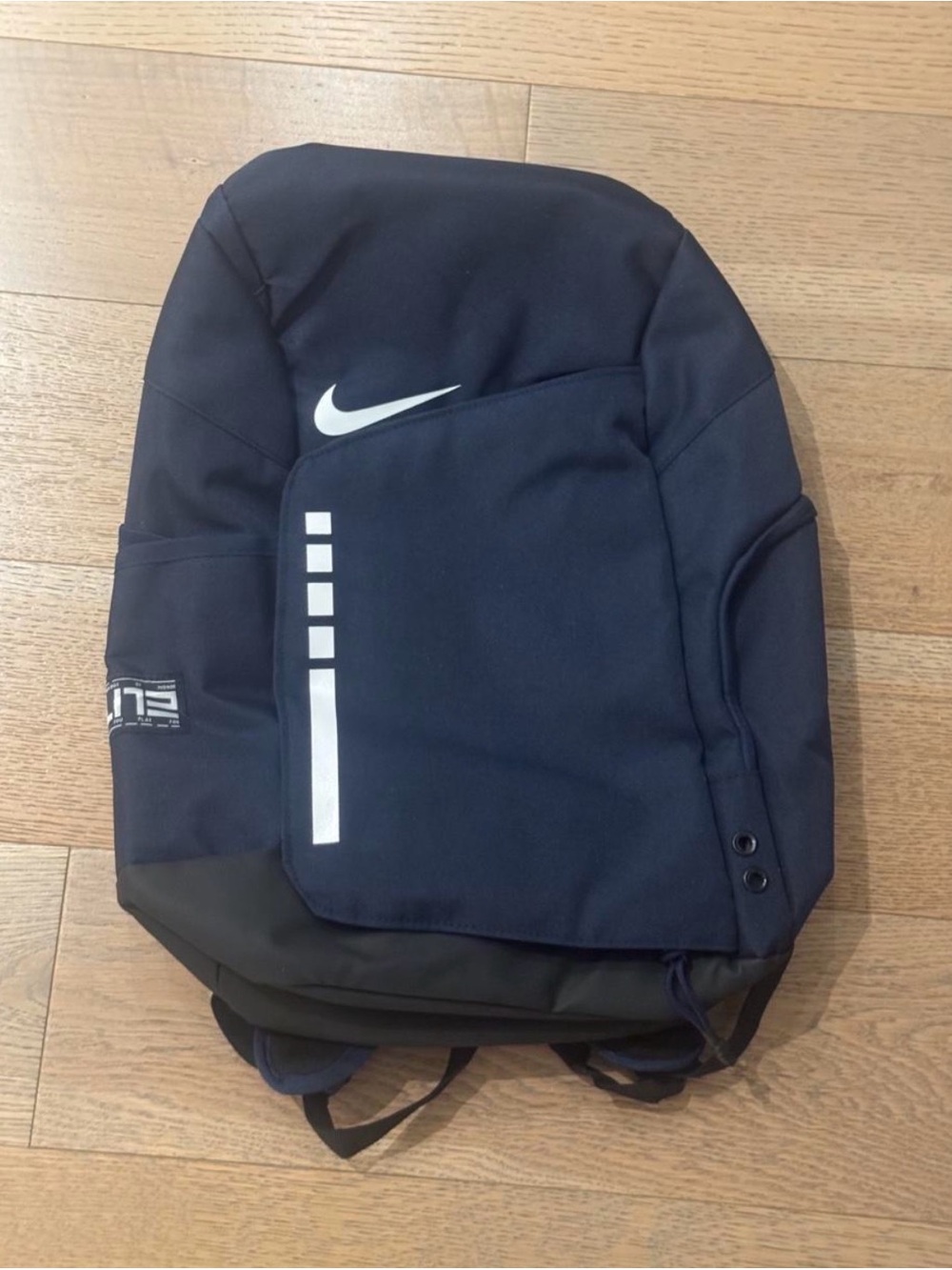 Nike Men's Dark Navy Backpack with White Swoosh and Reflective Stripes
